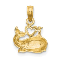Load image into Gallery viewer, 14K 2-D Polished I HEART Whale Charm
