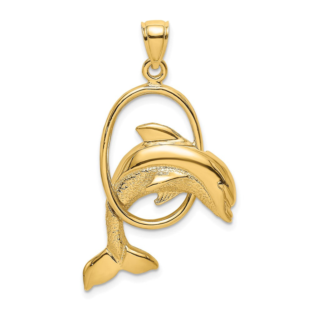 14K Dolphin Jumping Through Hoop Charm