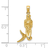 Load image into Gallery viewer, 14K 3-D Mermaid Charm
