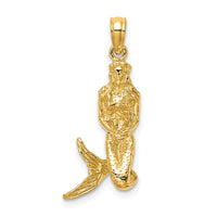 Load image into Gallery viewer, 14K 3-D Mermaid Charm
