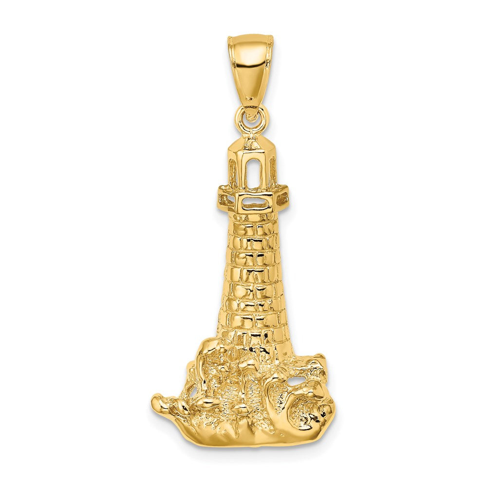 14K Lighthouse W/ Wave Charm