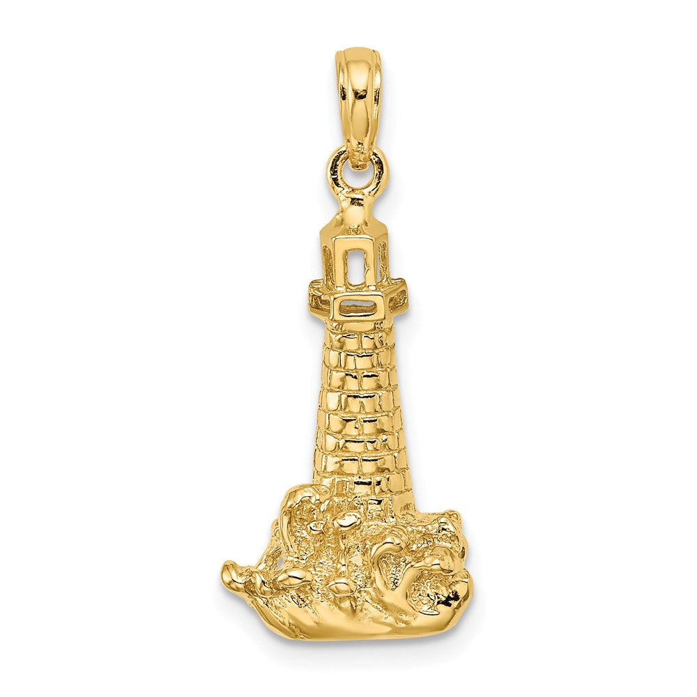 14K Lighthouse W/ Wave Charm
