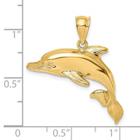 Load image into Gallery viewer, 14K 2-D Polished Engraved Dolphin Charm
