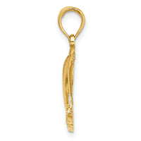 Load image into Gallery viewer, 14K Polished NAGS HEAD w/ Jumping Dolphins Charm
