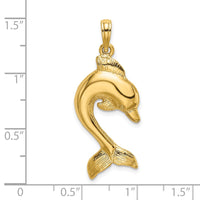 Load image into Gallery viewer, 14K 2-D Polished Dolphin Jumping Charm
