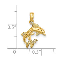 Load image into Gallery viewer, 14K Polished 2-D Mini Double Dolphins Charm
