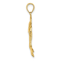 Load image into Gallery viewer, 14K 2-D Polished Dolphin Jumping Charm
