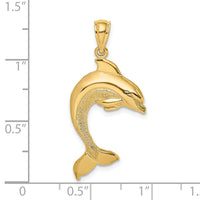 Load image into Gallery viewer, 14K 2-D Polished Dolphin Jumping Charm
