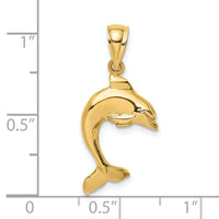 Load image into Gallery viewer, 14K 2-D Polished Dolphin Jumping Charm
