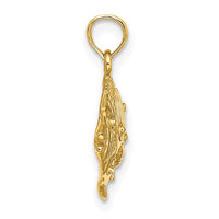 Load image into Gallery viewer, 14K 2-D Polished Engraved Fish Charm
