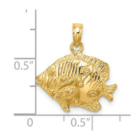 Load image into Gallery viewer, 14K 2-D Polished Engraved Fish Charm

