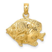Load image into Gallery viewer, 14K 2-D Polished Engraved Fish Charm
