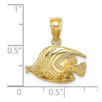 Load image into Gallery viewer, 14K 2-D Polished Engraved Fish Charm
