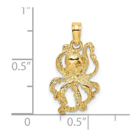 Load image into Gallery viewer, 14K Textured Octopus Charm
