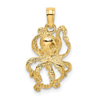 Load image into Gallery viewer, 14K Textured Octopus Charm
