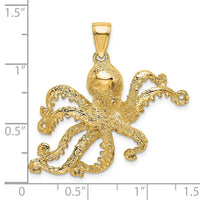 Load image into Gallery viewer, 14K Textured Octopus Charm
