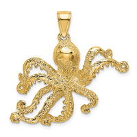 Load image into Gallery viewer, 14K Textured Octopus Charm
