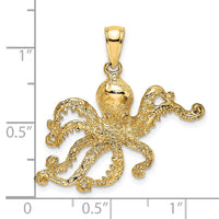 Load image into Gallery viewer, 14K Textured Octopus Charm

