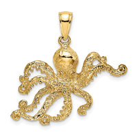 Load image into Gallery viewer, 14K Textured Octopus Charm

