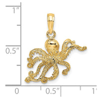 Load image into Gallery viewer, 14K Textured Octopus Charm
