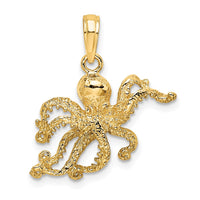 Load image into Gallery viewer, 14K Textured Octopus Charm
