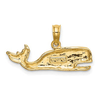 Load image into Gallery viewer, 14K 2-D Textured Whale Charm
