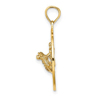 Load image into Gallery viewer, 14K ANTIGUA, W.I. Circle w/ Frog Charm
