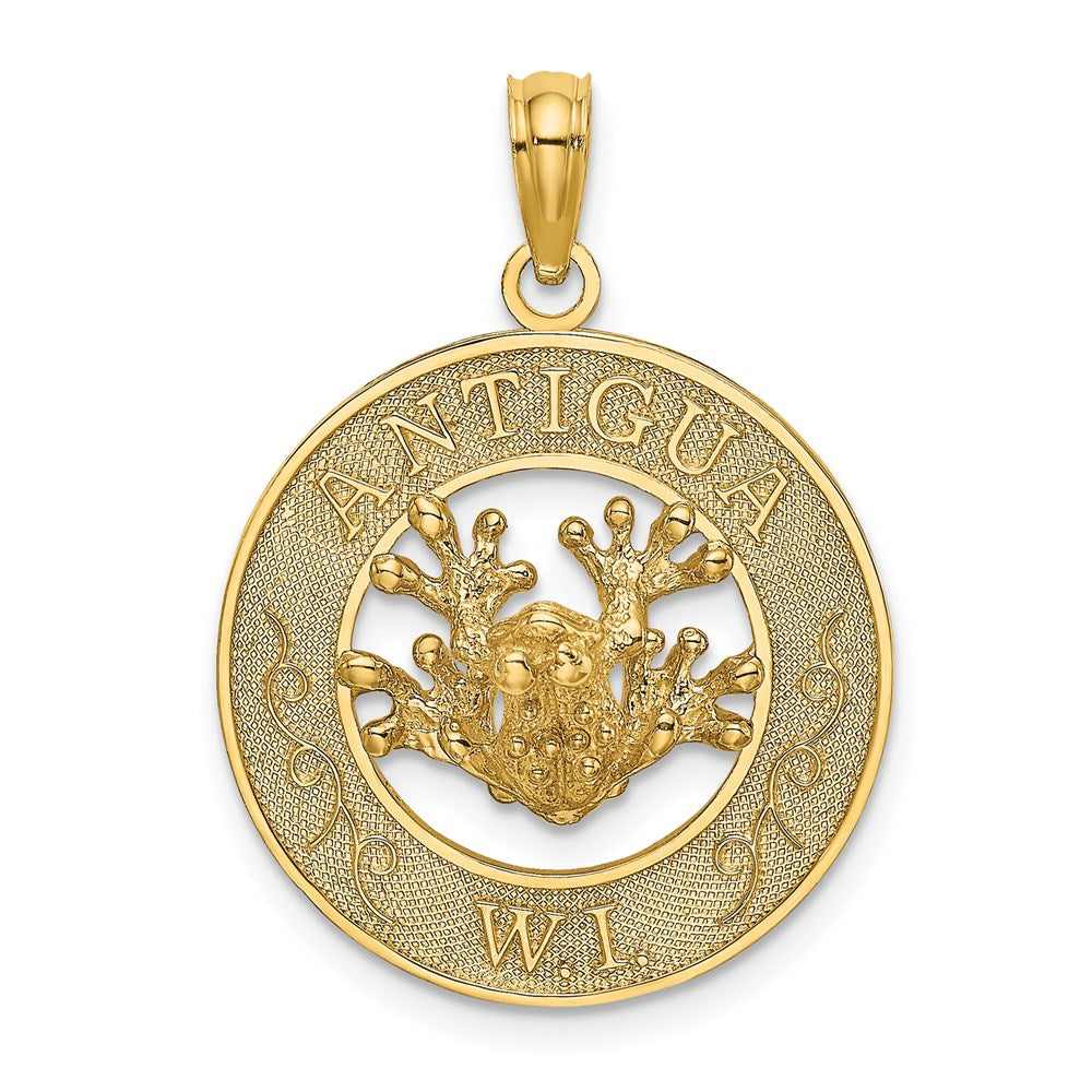 14K ANTIGUA, W.I. Circle w/ Frog Charm
