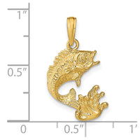 Load image into Gallery viewer, 14k Polished Bass Fish Pendant
