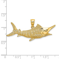 Load image into Gallery viewer, 14K 2-D Textured Marlin Fish Charm
