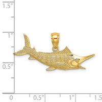 Load image into Gallery viewer, 14K 2-D Textured Marlin Fish Charm
