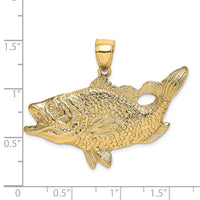 Load image into Gallery viewer, 14K Open Mouth Bass Fish Charm

