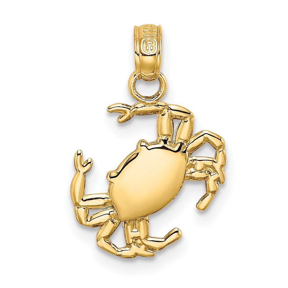14K Polished Crab Charm