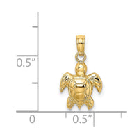 Load image into Gallery viewer, 14K Textured Mini Sea Turtle Charm

