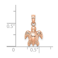 Load image into Gallery viewer, 14K Rose Gold Textured Mini Sea Turtle Charm
