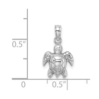 Load image into Gallery viewer, 14K White Gold Textured Mini Sea Turtle Charm
