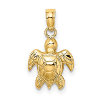 Load image into Gallery viewer, 14K Textured Mini Sea Turtle Charm
