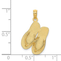 Load image into Gallery viewer, 14K 3D Large SEA ISLE Double Flip-flop Charm
