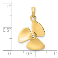 Load image into Gallery viewer, 14K 3-D Polished Three Blade Propeller Charm
