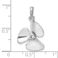 Load image into Gallery viewer, 14K White Gold 3-D Polished Three Blade Propeller Charm
