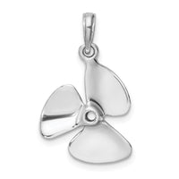 Load image into Gallery viewer, 14K White Gold 3-D Polished Three Blade Propeller Charm
