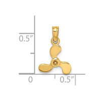 Load image into Gallery viewer, 14K 3-D Polished Mini Three Blade Propeller Charm
