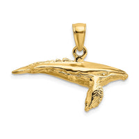 Load image into Gallery viewer, 14K 3-D w/ Textured Underside Humpback Whale Charm
