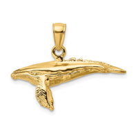 Load image into Gallery viewer, 14K 3-D w/ Textured Underside Humpback Whale Charm
