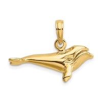 Load image into Gallery viewer, 14K 3-D Polished Bowhead Whale Charm

