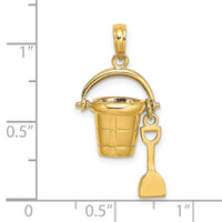 Load image into Gallery viewer, 14K 3D MYRTLE BEACH Bucket and Shovel Charm
