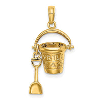Load image into Gallery viewer, 14K 3D MYRTLE BEACH Bucket and Shovel Charm
