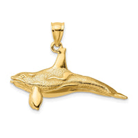 Load image into Gallery viewer, 14K 3-D Textured Killer Whale Charm
