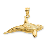 Load image into Gallery viewer, 14K 3-D Textured Killer Whale Charm
