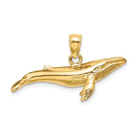 Load image into Gallery viewer, 14K 3-D Textured Underside Humpback Whale Charm
